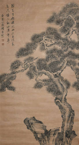 A CHINESE PAINTING OF PINE TREE