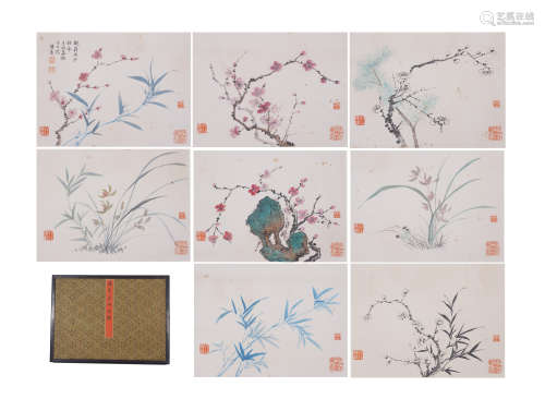 A CHINESE ALBUM OF PAINTINGS FLOWERS