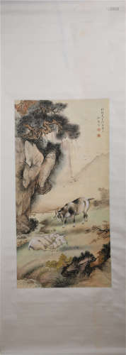 A CHINESE PAINTING OF SHEEP