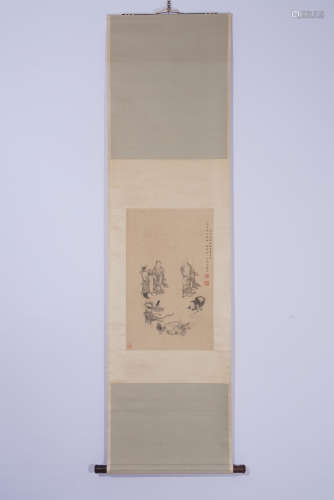 A CHINESE PAINTING OF FIGURE OF BUDDHA
