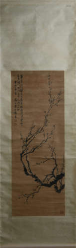 A CHINESE PAINTING OF PLUM BLOSSOM FLOWERS