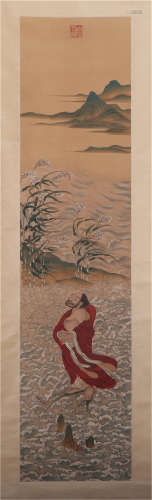 A CHINESE PAINTING OF LUOHAN