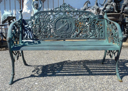 Sculpted Cast Iron Bench