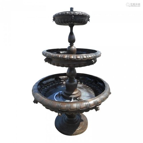 Bronze Three-Tier Fountain