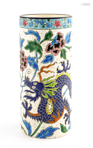 Longwy, an art pottery cloisonne vase, c