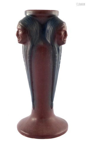 Van Briggle Pottery, an Indian Head vase