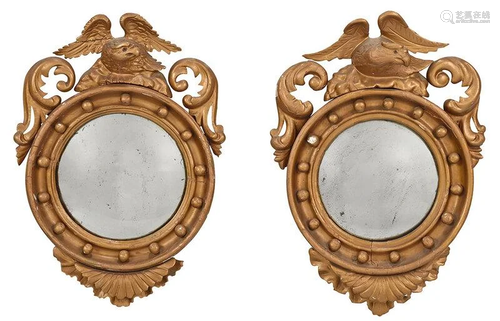 Pair Classical Style Eagle Convex Mirrors