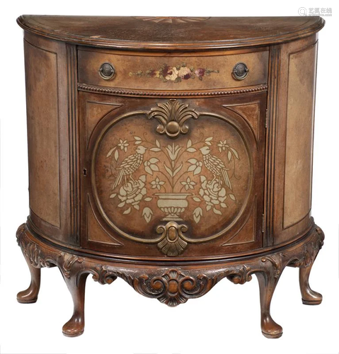 Chippendale Style Mahogany Demilune Commode