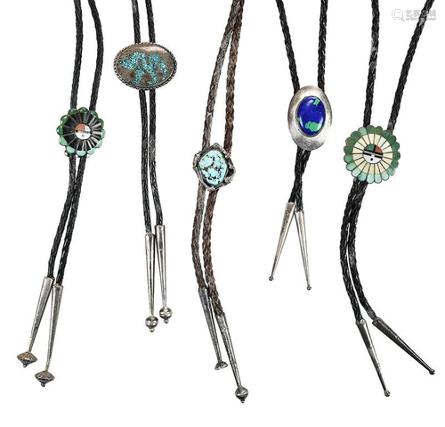 Five Gemstone Bolo Ties