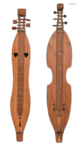 Two Handmade Four String Inlaid Lap Dulcimers