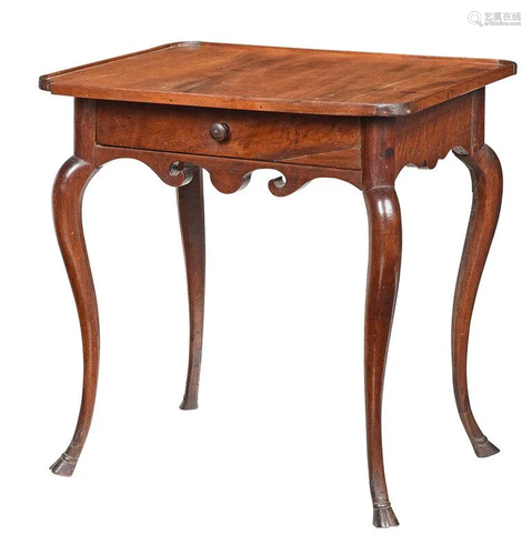 Baroque Figured Walnut Table with Hoof Feet