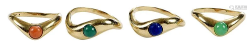 Set of Four 14kt. Rings