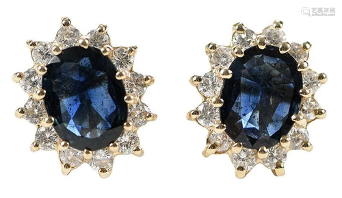 14kt. Sapphire and Diamond Earrings