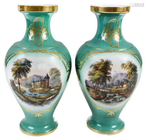 Pair of French Sevres Style Porcelain Vases