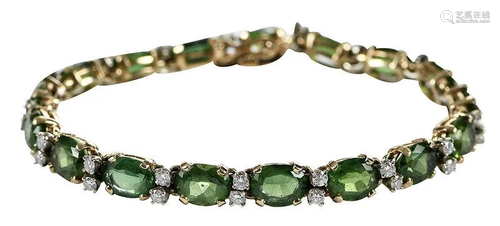 14kt. Diamond and Gemstone Bracelet