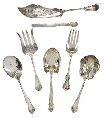 Seven Sterling Serving Pieces