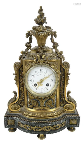 Louis XVI Style Gilt Bronze Mantel Clock