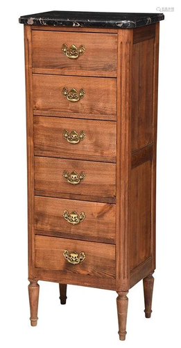 Louis XVI Style Marble Top Lingerie Chest