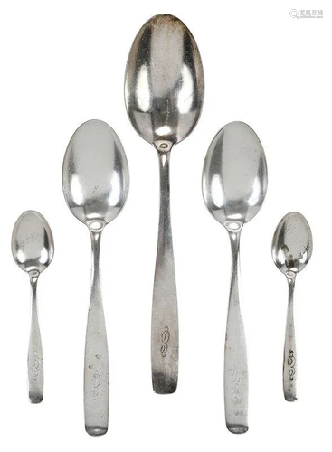 Set of German Silver Flatware, 33 Pieces