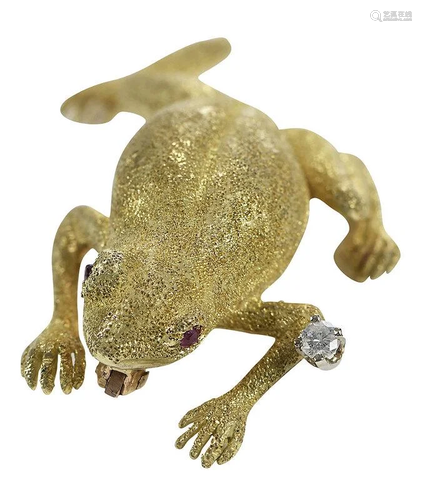 18kt. Frog Brooch