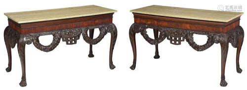 Fine Pair Irish George II Style Pier Tables