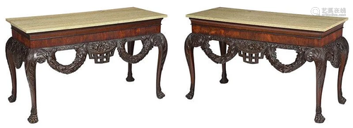 Fine Pair Irish George II Style Pier Tables