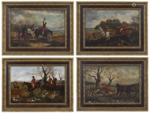 Four British Fox Hunting Paintings