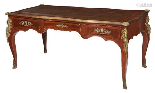 Louis XV Style Leather Top Bureau Plat