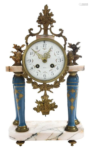 Louis XVI Style Gilt Bronze Portico Clock