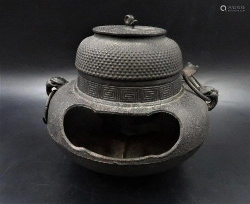 Antique Vintage Japanese Cast Iron Teapot