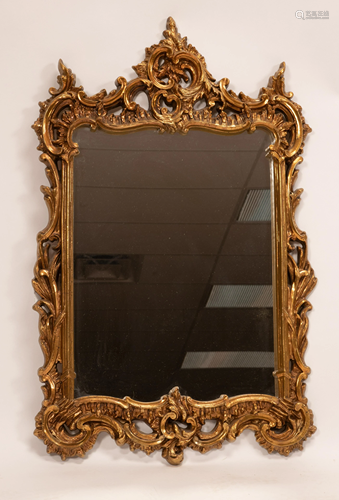 DECORATIVE GILT FRAME WALL MIRROR C 1980 H 38