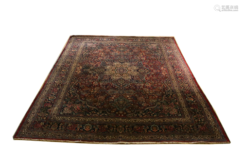 ORIENTAL MASHAD WOOL CARPET, W 10', L 12' 5'