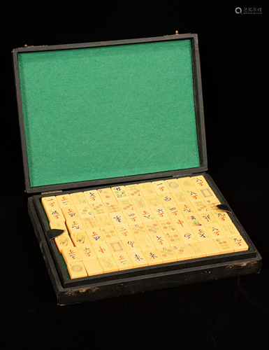 MAHJONG PLAYING TILES C. 1900 W 7.5