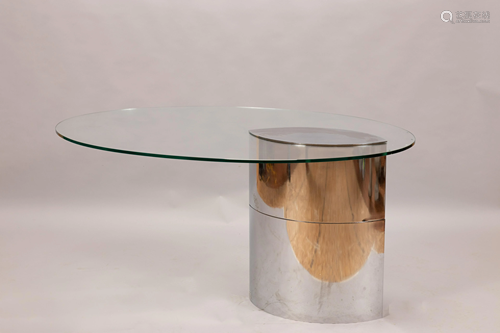 CINI BOERI FOR KNOLL, STAINLESS STEEL AND GLASS LUNA…