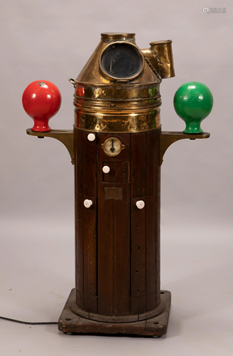 E.S RITCHIE & SONS BRASS AND WOODEN SHIPS BINNACLE H