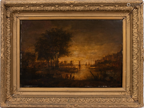 DUTCH OIL ON CRADLED WOOD PANEL, 19TH C, H 19.25