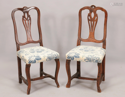 WALNUT COUNTRY FRENCH SIDE CHAIRS, CIRCA 1850,…