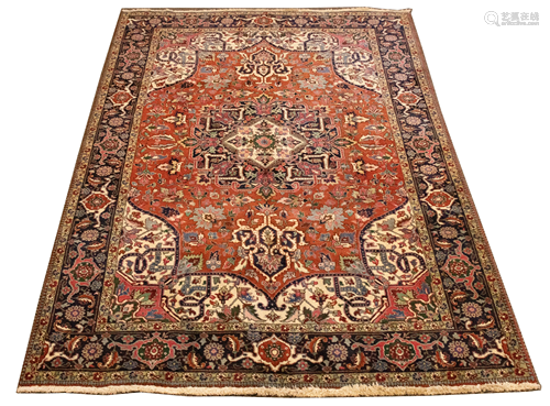 FINE PERSIAN BIJAR WOOL CARPET, C. 1970, W 6' 7