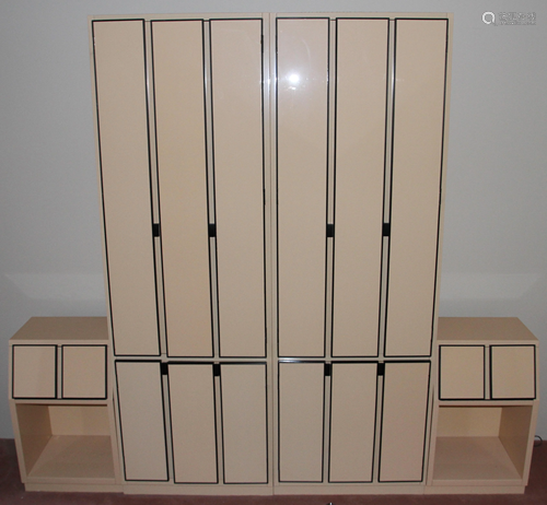 HENREDON TALL CABINETS (2) AND TABLES (2) H 82