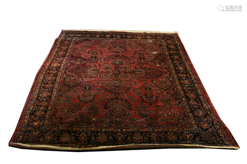 PERSIAN SAROUK WOOL CARPET, H 11' 2