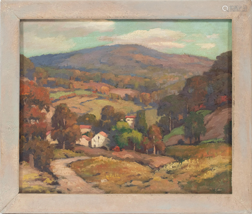 GEORGE JENSEN, USA, (1878-17) OIL ON MASONITE H 10…