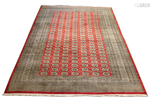 PAKISTANI BOKHARA WOOL CARPET, C. 2000, W 8', L 11'