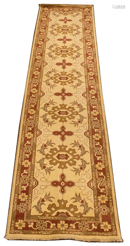 AFGHAN WOOL RUNNER, C. 2000, W 2' 9