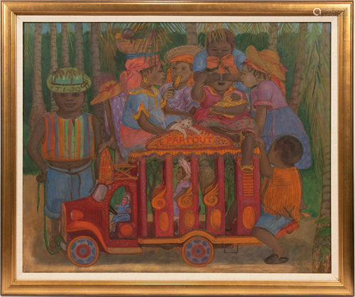 ALIX ROY, HAITI, OIL ON CANVAS C 1960, H 29