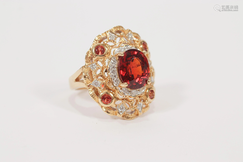 4.31CT SPESSARTITE GARNET & .31CTTW DIAMONDS, 1…