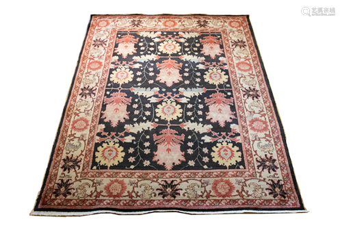 PERSIAN TABRIZ HANDWOVEN WOOL RUG W 6.10…