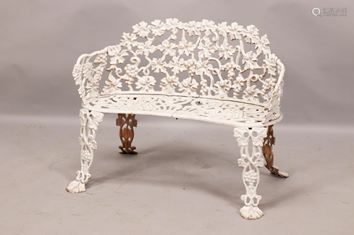 PAINTED CAST IRON GARDEN BENCH, H 28