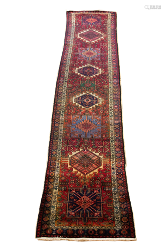 PERSIAN KARAJEH HANDWOVEN WOOL RUG W 3.1' …