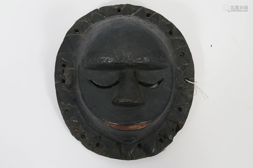 AFRICAN CARVED WOOD WITH PIGMENT, MASK