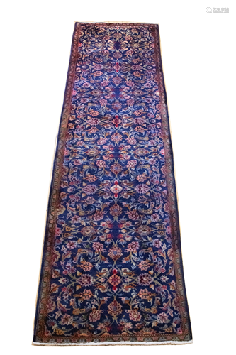 PERSIAN KASHAN HANDWOVEN WOOL RUG W 3.7' …